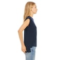 thumbnail image 3 of Bella Canvas Womens Flowy Rolled Cuffs Muscle Tee, 2XL, Midnight, 3 of 3