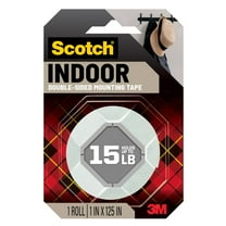 Scotch Indoor Double-Sided Mounting Tape, 1 in x 125 in, White, 1 Roll