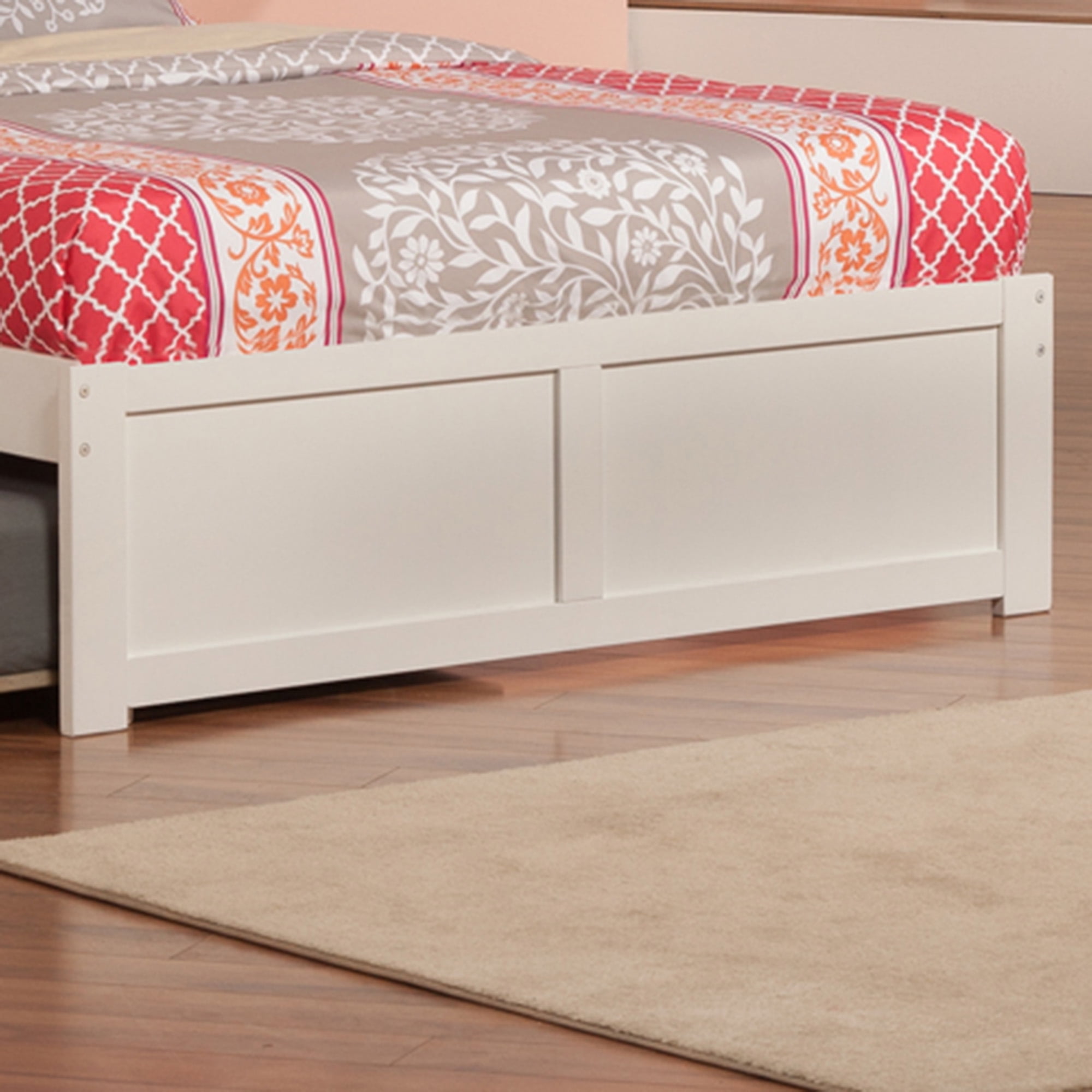 AFI Richmond Queen Wood Platform Bed with Headboard Footboard & Twin XL Trundle, White