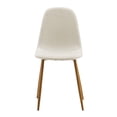 thumbnail image 3 of Teamson Home Minimalist Fabric Chair Seating Beige Fabric Wood Grain Legs Set of 2 For Kitchen Dining Living Room Reading Bedroom Office, 3 of 6
