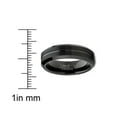 thumbnail image 3 of Metal Masters Mens Tungsten Wedding Band Black Ring Grooved Center 6mm, 3 of 5