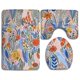 thumbnail image 1 of ABPHQTO Color Tropical Floral Juego de alfombras de baño de 3 piezas Alfombra de baño Alfombra de contorno y tapa de inodoro, 1 of 2