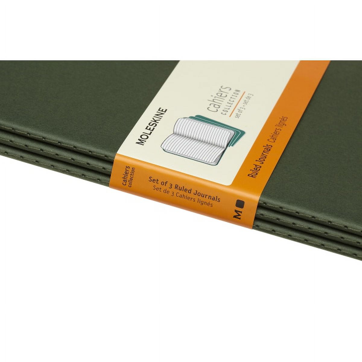 (6 pack) Moleskine Cahier Journals (Set of 3), Soft Cover, Ruled, Large (5" x 8.25"), Myrtle Green