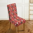 thumbnail image 3 of Xoenoiee Christmas Penguin Tree Cookies Snowflake Print Dining Chair Slipcover Parsons Chair Furniture Protector Christmas Decor for Dining Room, Restaurant, Kitchen, Party, 1 Pack, 3 of 7