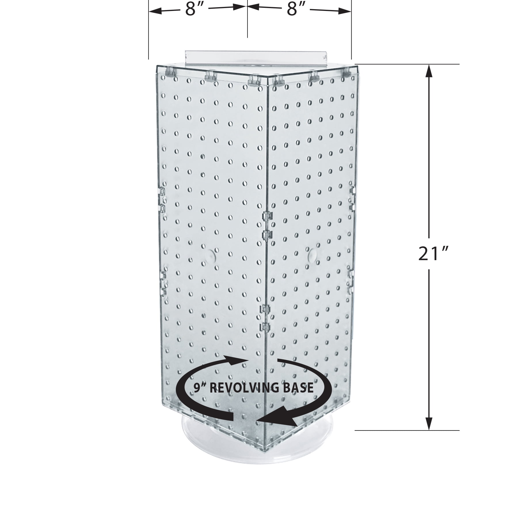 Azar 20"(H) x 8"(W) x 8"(D) 4-Sided Interlocking Pegboard Display Pink 703385-PNK
