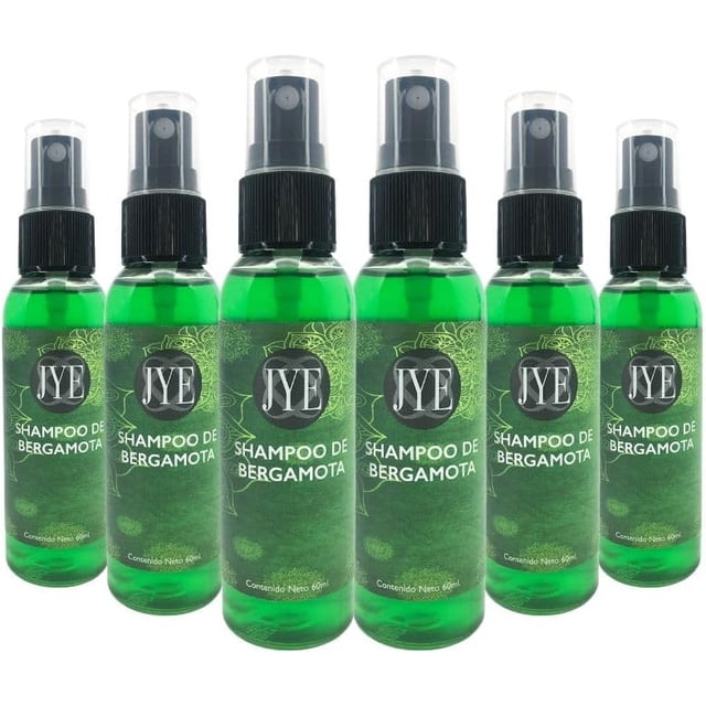 6 Frascos de Shampoo de Bergamota Natural JYE 60 ml