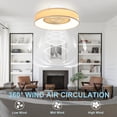 thumbnail image 5 of DingLiLighting 25" LED Ceiling Fan with Light and Remote, Wood Grain Mount Ceiling Fan,Modern Bladeless Ceiling Fan Low Profile Ceiling Fan Flush Mount, 5 of 8