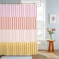thumbnail image 4 of Shower Curtains for Bathroom, Colorful Stripe Waterproof Fabric Shower Curtain, Modern Pink Red Yellow Vertical Striped Decorative Bathroom Curtain for Bathtub, 72"x84", No Hooks Included, 4 of 9