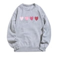 thumbnail image 4 of SOMOWI Chandail de la Saint-Valentin pour Femmes à Imprimé en Forme de Cœur, Sport, Col Rond, Manches Longues, Chandail Gris, Sortie, Hauts d'Automne G, 4 of 4