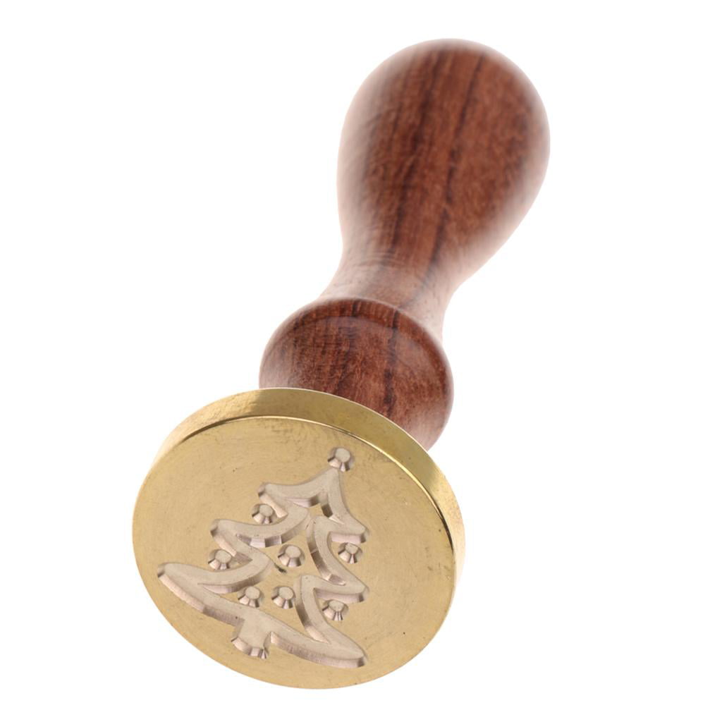 Initial Wax Seal Sealing   Tree Snowflake Model Stamp Wooden Handle 