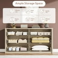 thumbnail image 4 of Cómoda Ancha de 6 Cajones de Madera MDF 120 cm Diseño Moderno sin Tiradores Gran Capacidad para Ropa y Organización Ideal para Dormitorio Sala y Recibidor, 4 of 7