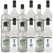 Dhōs Handcrafted Non-Alcoholic 6 Pack Gin w 6 Pack Owen’s Mixers Club Soda - Keto-Friendly, Zero Sugar, Zero Calories, Zero Proof - 750 ML - Perfect for Mocktails - A
