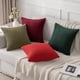 thumbnail image 4 of Xiao Hua Juego de 2 fundas de almohada decorativas de pana suave, estilo bohemio, a rayas, estilo rústico, para sofá, cama, sala de estar, 45,7 x 45,7 cm, color vino tinto., 4 of 5
