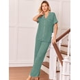 thumbnail image 2 of Ekouaer Pajamas for Women Set Short Sleeve Long Pants 2 Piece Longe Sets, 2 of 6