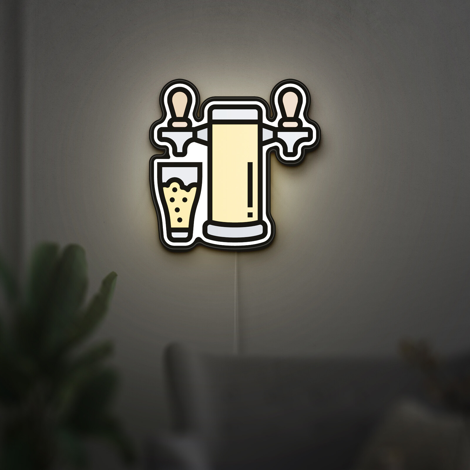 Beer Tap 3D Novelty Light Box, Bar and Beverage Lamp Decor with Faucet Design, Ideal for Party, Restaurant, and Pub Enthusiasts (Width 20 inch, 50cm)