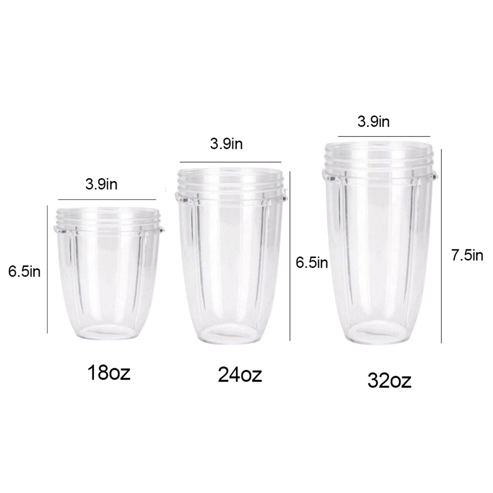 18/24/32oz Replacement Blender Cup Jar for Nutribullet 600W