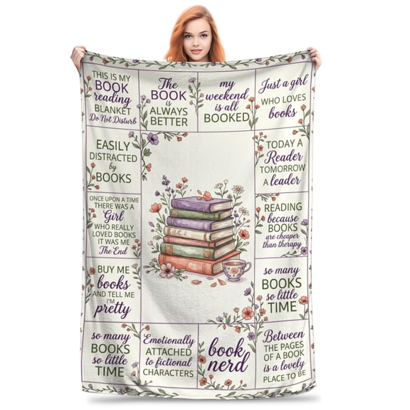 Book Lovers Gifts for Women, Bookish Gifts for Book Lovers Women, Book Lovers Gift Ideas Throw Blanket , Reading Gifts for Readers/Librarian/Book Nerd/Bookworm, Book Club Gifts for Woman 50x40