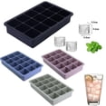 thumbnail image 2 of mfyjkho Silicone Ice Cube Tray with Lid - 15 Compartment Square Ice Mold for Whiskey, Cocktails, Refrigerator, Party Bar, Home Kitchen (1 Pack, 1.26 Inch Cubes / 3.2 Cm), 2 of 11