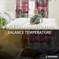 thumbnail image 3 of Eucalyptus Trucks Blackout Curtains for Bedroom, Spring Farmhouse Floral Leaves Pink Plaid Thermal Insulated Kitchen Drapes with Grommets, Light Blocking Window Treatment, 2 Panels 42" x 63", 3 of 7