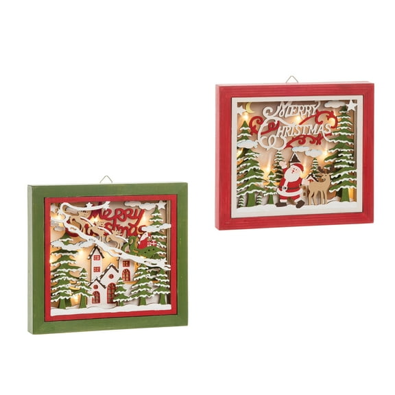 Stewart Farm Light Up Led Wall Art, S/2 9.4 x 1.2 x 8.5 Inches.