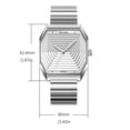 thumbnail image 3 of Reloj de pulsera de cuarzo unisex con correa de acero inoxidable, resistente al agua hasta 30 m, elegante reloj de vestir casual, caja de 36 mm, adecuado para hombres y mujeres, 3 of 9