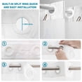thumbnail image 3 of No Hook Shower Curtain with Built-in Rings - Farmhouse Floral Washable Waterproof Fabric Bathroom Curtains for Hotel,Rentals, Stall 48 X 72 Inch , Relax Unwind Sign Daisy Wood Ivory White, 3 of 9