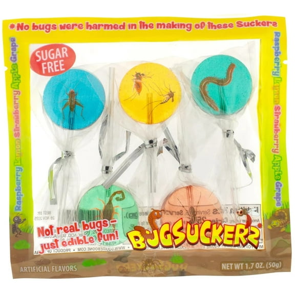 Bugsuckers, Sugar-free Sucker with Edible Image of Real Bugs Inside Lollipop, 1.7 Ounce