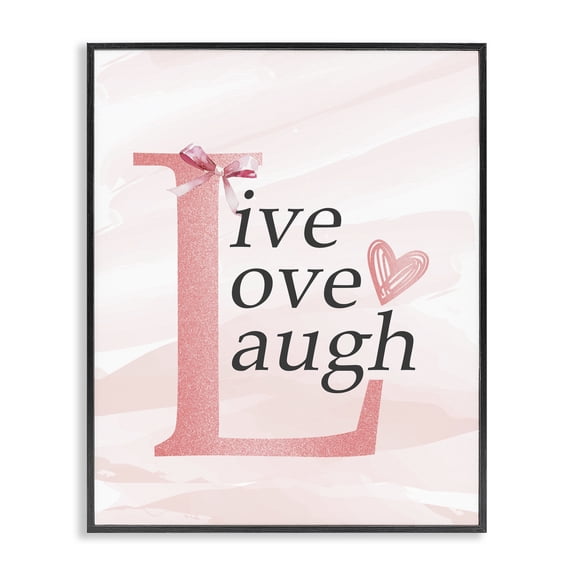 Live Love Laugh Pastel Black Framed Giclee Art, design by Kim Allen