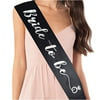 YULIPS Bride To Be Sash - Bachelorette Party Sash Bridal Shower Hen Party Wedding Decorations Party Favors Accessories (Black with Silver Lettering)