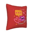 thumbnail image 2 of Square Throw Pillow Covers with Core, Heart Lips Love Symbol Red Pillows for Sofa Beds, 18"x18", 2 of 9