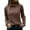 Brown, variant on UJNDER Turtleneck Long Sleeve Cable Knit Sweater for Women Classic Winter Pullover Brown L