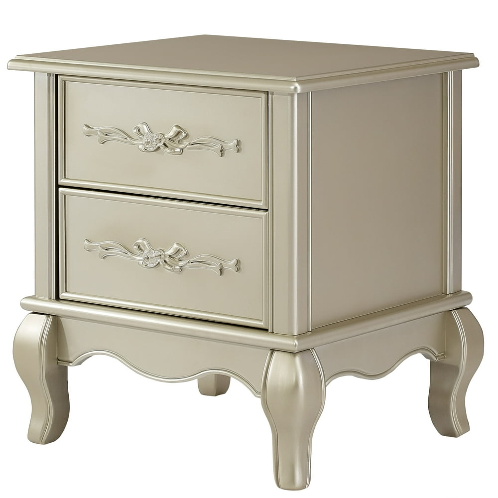 Evolur Aurora Nightstand, Metallic Gold Dust