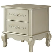 Evolur Aurora Nightstand, Metallic Gold Dust, Ample Storage