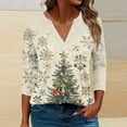 thumbnail image 2 of Christmas Tops for Women Tank Tops Pack V Neck 3/4 Sleeve Shirts Plus Size Graphic Blouses Plus Size Sleeveless, 2 of 5