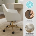 thumbnail image 3 of Martha Stewart Upholstered Office Chair in Off White/Polished Brass, 3 of 12
