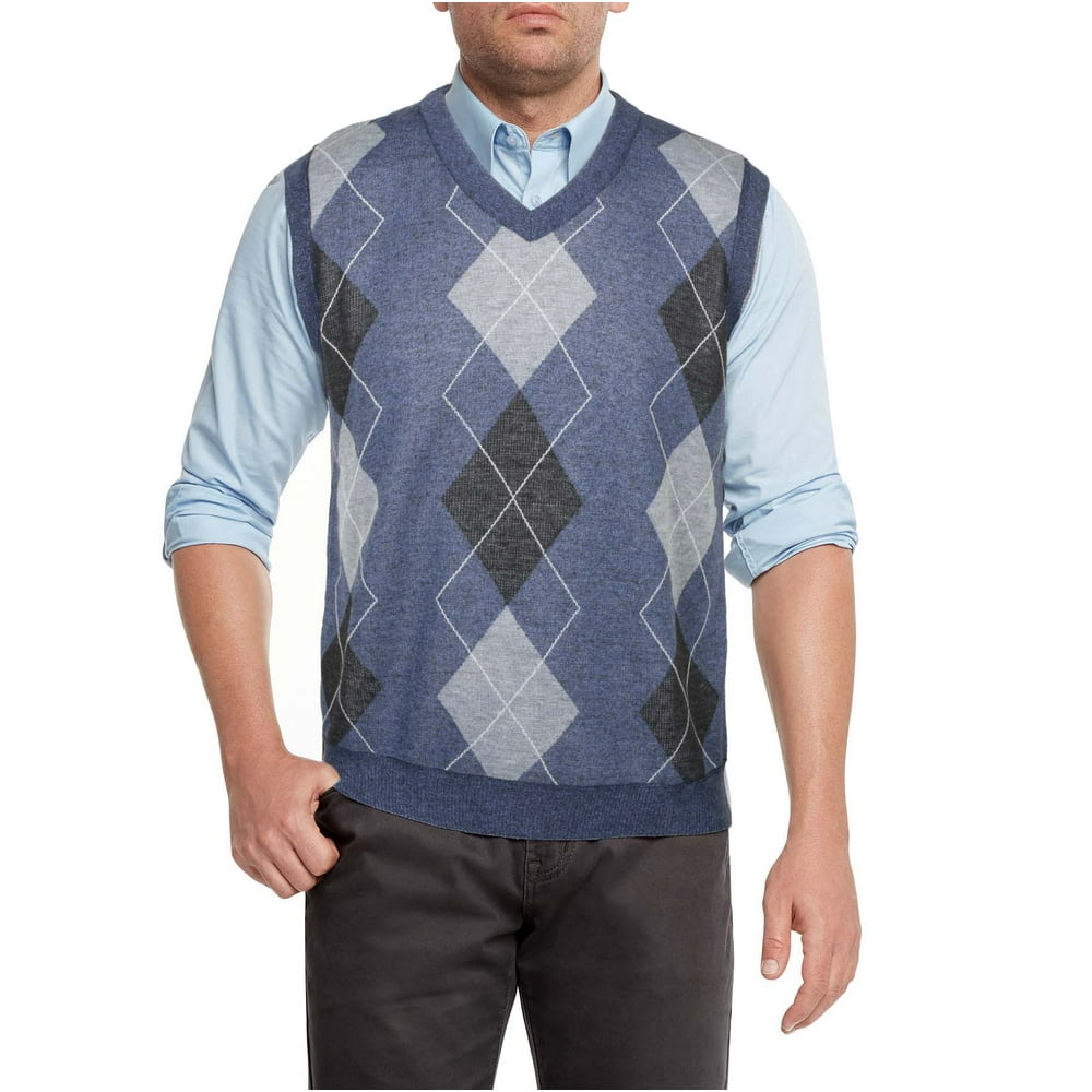 True Rock - True Rock Men's Argyle V-Neck Sweater Vest (Blue/Grey/Blk ...