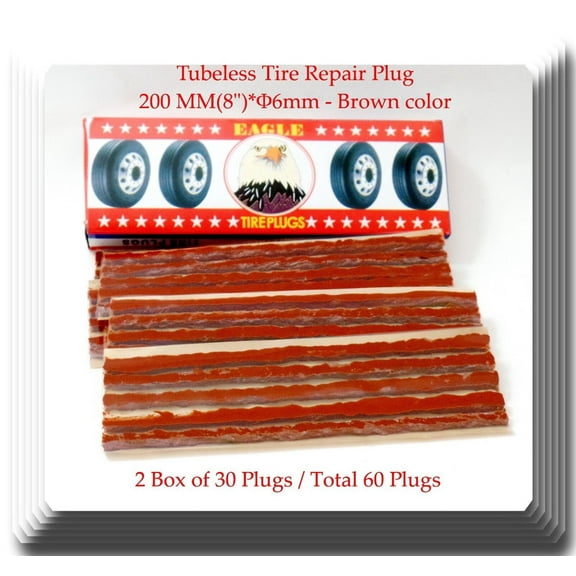 2 Boxes of 30 Trucks Seals Tire Repair Plugs Self VulCanIzing Tubeless 8" x 1/4"