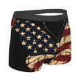 thumbnail image 2 of Rateoe Patriotic USA Butterfly Art Mens Boxer Briefs Poly Spandex Performance Boxer Briefs Underwear Hem Boxer Briefs - Large, 2 of 8