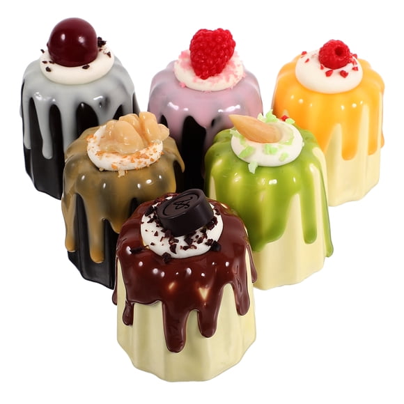 KAKOWELY 6 moldes de simulación para tartas pequeñas, moldes 3D con forma de tarta, accesorios para fotos, decoración de escritorio para el hogar