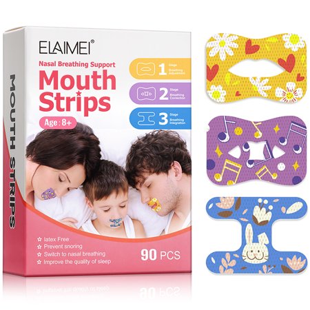 (3 Box) 30/90Pcs Mouth Correction Stickers Anti-snoring Breathing Orthosis Mouth Sticker Children Anti-snoring Stickers Improve Night Sleep 3 Stage