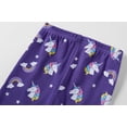 thumbnail image 5 of Toddler Girls Unicorn Pajama Set, 2-Piece Long Sleeve Crewneck Sleepwear Top and Matching Pants, Purple 7T, 5 of 7
