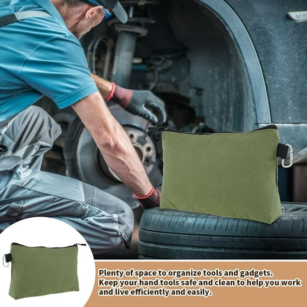 3 Pack Canvas Tool Bags With Zipper – Heavy Duty Utility Pouch, Moisture-Proof, With Carabiner For Tools, Travel & Organizing