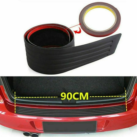 1PC 35.4" Rear Bumper Guard Trunk Edge Black Rubber Protector Strip Trim Cover