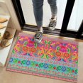 thumbnail image 2 of Botanical Floral Patchwork Non-Slip Entryway Door Mat,Boho Indoor Decor Durable Low Plush Door Mat,Washable Welcome Rug for Patio Hallway Home Decor 20x32 Inches, 2 of 6