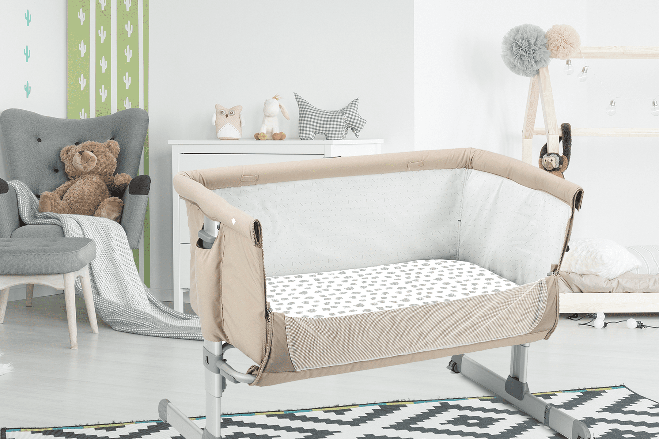 Baby Bassinet Sheet Set for Boy and Girl, 5 Pack Set, Universal Fitted for Oval, Hourglass & Rectangle Bassinet Mattress, Fitted Sheets Size 32 x 16 x 4 Inches, Cool Grey