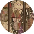 thumbnail image 1 of Ahgly Company Machine Washable Indoor Round Transitional Red Brown Area Rugs, 7' Round, 1 of 7