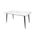 thumbnail image 1 of Mesa de Comedor SORA 1326 Mundo In Cubierta Rectangular de Piedra Sinterizada Base Metálica Resistente Bordes Redondeados Diseño Moderno Blanco, 1 of 7