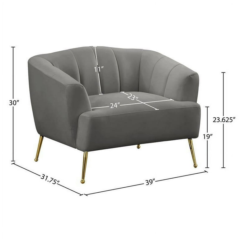 Meridian Furniture Tori Gray Velvet Chair
