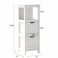 thumbnail image 3 of Bathroom Storage Freestanding Wood Storage Organizer Cabinet with 2 Drawers and 1 Storage Shelf, White, 3 of 7