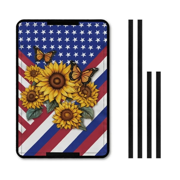 XYZCANDO American Flag RV Door Window Shade Sunflower RV Curtains for Camper Windows Blackout Fashion Camper Accessories Foldable RV Black Out Window Covers with Privacy Features Blue